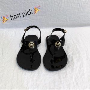 🎉HP🎉Michael Kors -Black PVC Sandals - Sz 8- EUC